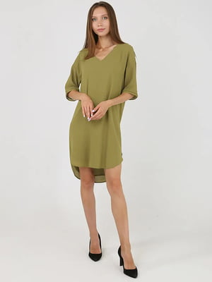 Сукня вільного прямого крою зелена | 6631852