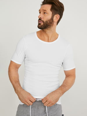 Подовжена біла футболка з бавовни | 6631891