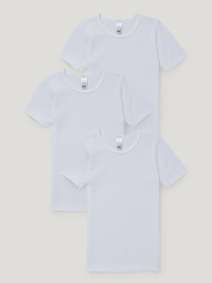 Комплект белых хлопковых футболок (3шт.) | 6631896