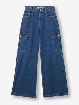 Широкие джинсы синего цвета | 6631945