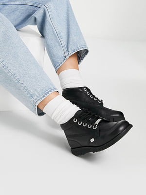 Черные кожаные ботинки на шнуровке | 6631953
