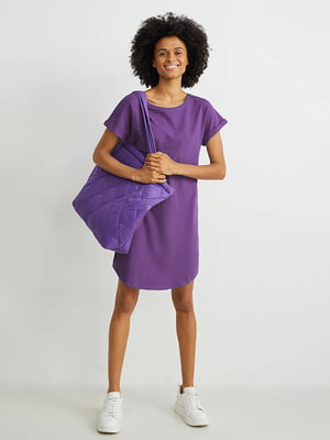Сукня-футболка фіолетова | 6631972