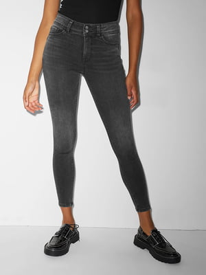 Укорочені сірі джинси skinny | 6631985