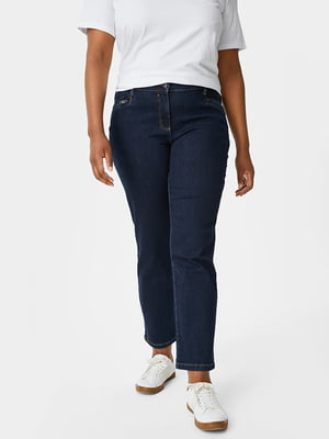 Прямі джинси темно-синього кольору | 6631991