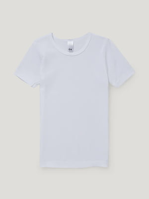 Біла базова футболка з бавовни | 6632002