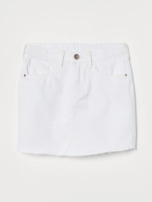 Белая джинсовая юбка с необработанным подолом | 6632056
