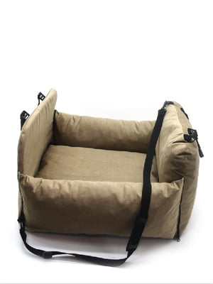 Автокрісло сумка-переноска лежак Zoo-hunt Бліц для котів та малих порід собак 50х60х42 см бежева | 6633017