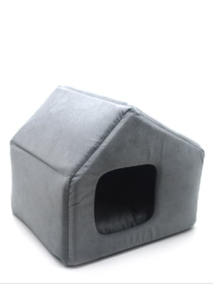Будиночок для малих собак та котів Zoo-hunt Бліц сірий №1 40х33х35 см | 6633034