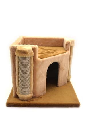 Будиночок Кігтеточка Драпак з хутра для кішок Zoo-hunt Вежа 35х44х44 см джут | 6633056