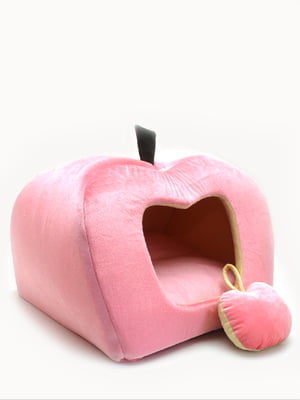 Будка яблуко для котів і собак Zoo-hunt рожева №1 40х40х37 см | 6633115