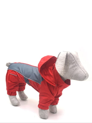 Комбінезон-дощовик з капюшоном для собак Zoo-hunt червоний 4XS | 6633301