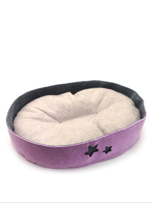 Лежак для котів та собак Zoo-hunt з фетра Зірочка рожевий №1 30х40х9 см | 6633356