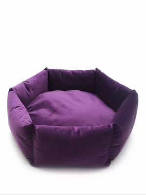 Лежак для малих собак та котів Zoo-hunt шестикутний Тедді фіолетовий №1 43х15 см | 6633360