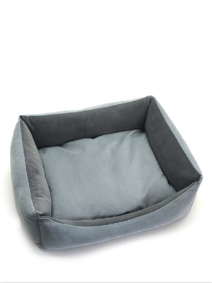 Лежак для собак та котів Zoo-hunt Елегант прямокутний сірий №1 40х50х16 см | 6633398