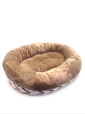 Лежак овальний для собак та котів Ложе Zoo-hunt коричневий №1 40х50х22 см | 6633417