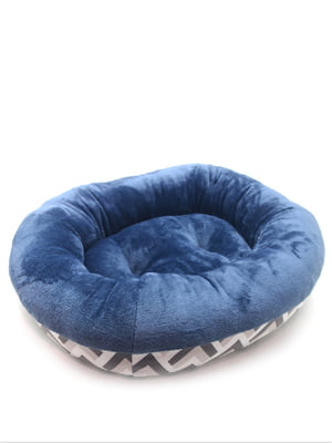 Лежак овальний для собак та котів Ложе Zoo-hunt синій №1 40х50х22 см | 6633418