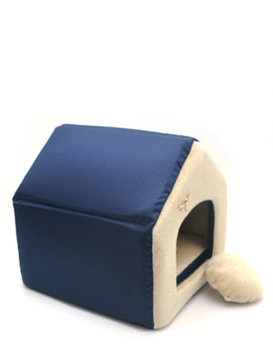 Хатка для собак і котів Zoo-hunt Хутро синій №1 300х330х330 мм | 6633630