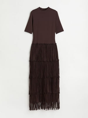 Сукня А-силуету темно-коричнева | 6632455