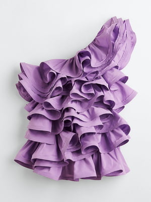 Вечернее фиолетовое платье с оборками | 6632510
