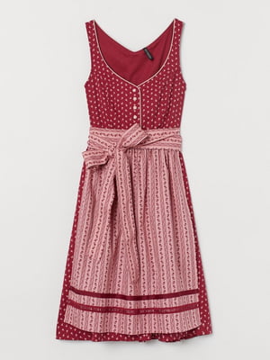 Платье А-силуэта бордово-розовое в полоску | 6632710