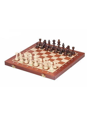 Элитные деревянные шахматы турнирные с утяжелителем №4 для соревнований подарочные 40,5 х 40,5 см | 6645163