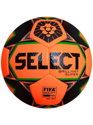 Мяч футбольный оранжево-черный | 6646820