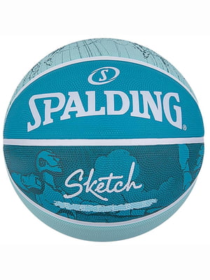 Мяч баскетбольный резиновый бирюзовый | 6648470