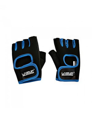 Перчатки для тренировок черно-голубые | 6648787