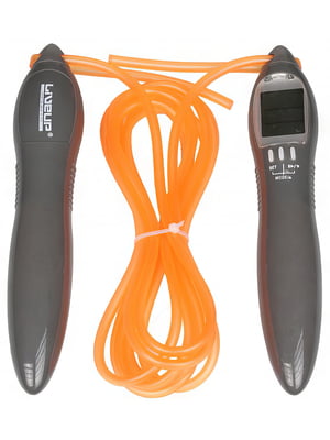Скакалка з електролічильником сіро-жовтогарячого кольору (275 см) | 6648793