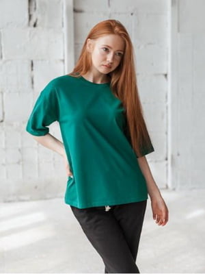Стильна футболка one size зелена | 6650362