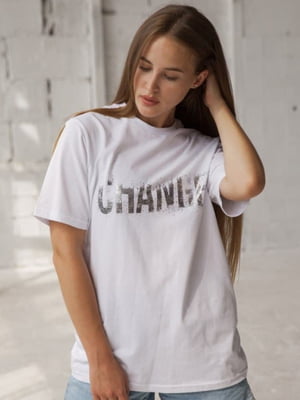 Стильная футболка "Change" белая | 6650370