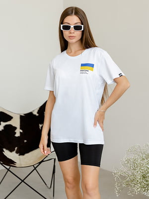Патриотическая футболка "Pantone Ukraine" белая | 6650509