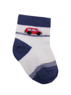 Шкарпетки гладкі білі з принтом | 6650653