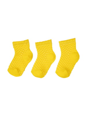 Носки ажурные желтые 3 шт. | 6650686