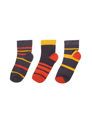Шкарпетки гладкі в принт 3 шт. | 6650698
