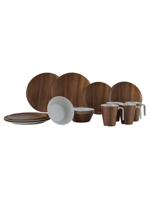 Сервіз столовий Tableware Nature 16 Pieces 4 Person Wood | 6651548