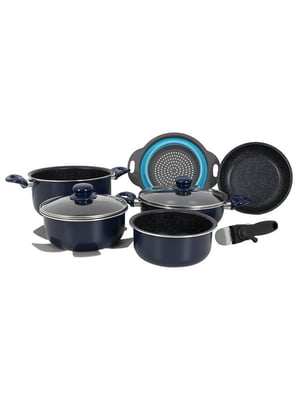 Набір посуду Cookware Set induction 9 предметів Blue | 6651560