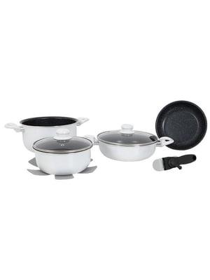 Набір посуду Cookware Set induction 7 предметів White | 6651783