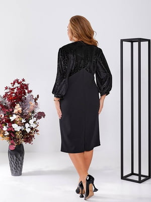 Чорна ошатна сукня-футляр “Корсет” | 6650150