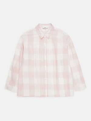 Рубашка пижамная светло-розовая в клетку | 6652251