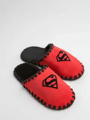 Тапочки красные с рисунком с флоковым нанесением Superman | 6649707