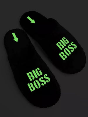 Капці чорні з малюнком, що світиться Big Boss | 6649761