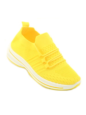 Желтые летние кроссовки на шнуровке | 6652944