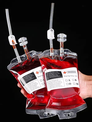Пакет для крови на хэллоуин “Капельница” (300 мл) | 6333077