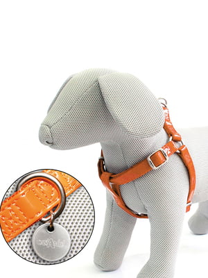 Шлея для собак Croci Leatherette кожзам нейлон оранжевая 25-40x10 мм | 6654203