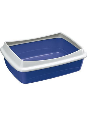 Туалет лоток для котов Ferplast Litter Tray Nip Plus 20 Blue открытый с фиксатором гигиенического мешка 51x36x19 см | 6654280