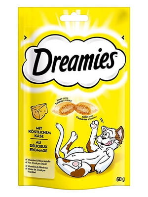 Лакомство для котов Dreamies Cat подушечки со вкусом сыра 60 г | 6654378
