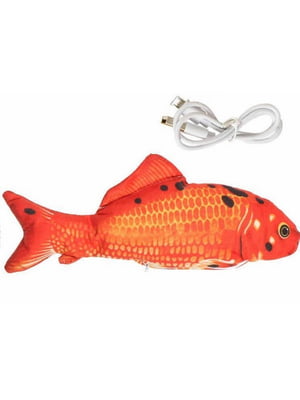 Іграшка для котів та котів механічна вібро риба з USB Золота рибка 30 см | 6654398