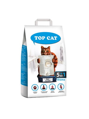 Наполнитель для кошачьего туалета ТОР САТ MAXI  бентонитовый комкующий крупный с ароматом лаванды 5+1 кг | 6654411