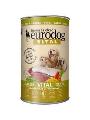 Консерва для собак EuroDog Vital с уткой 1.24 кг | 6654506